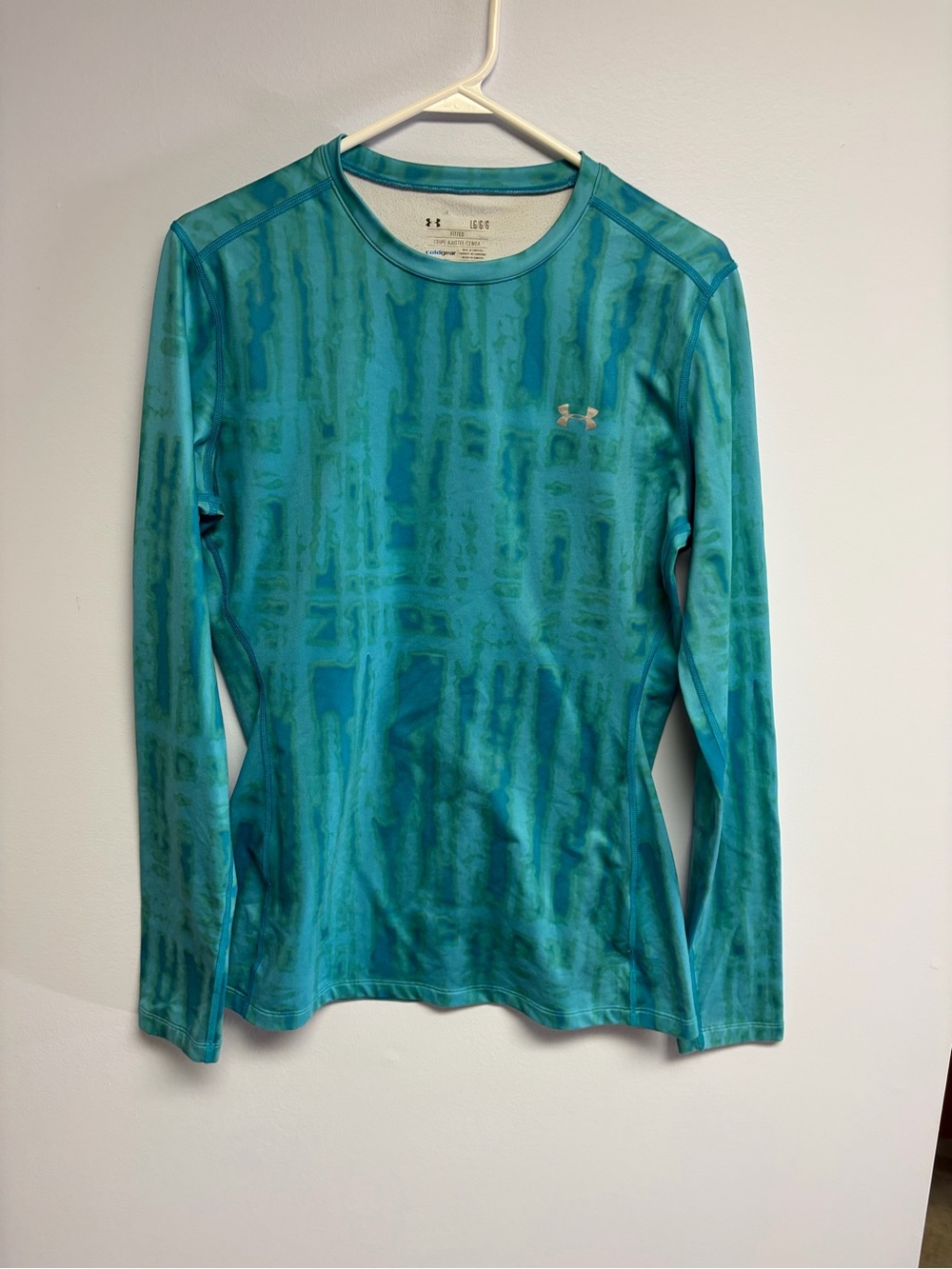 Under Armour Blue Teal Tie-Dye ColdGear Long Sleeve